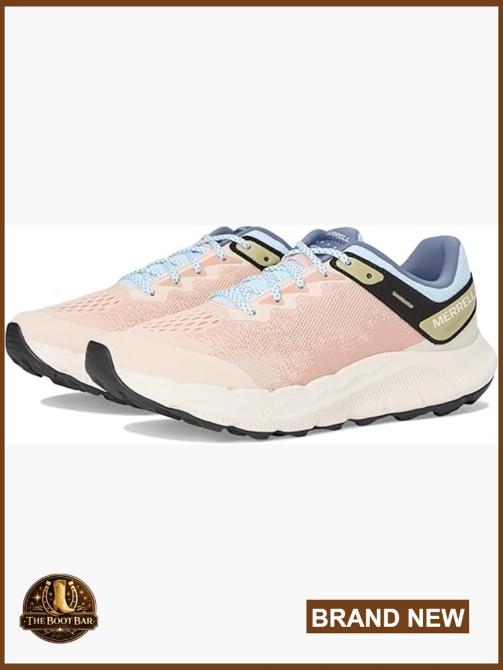 Merrell Women's Peach and Light Blue Cushioned Trail Sneakers